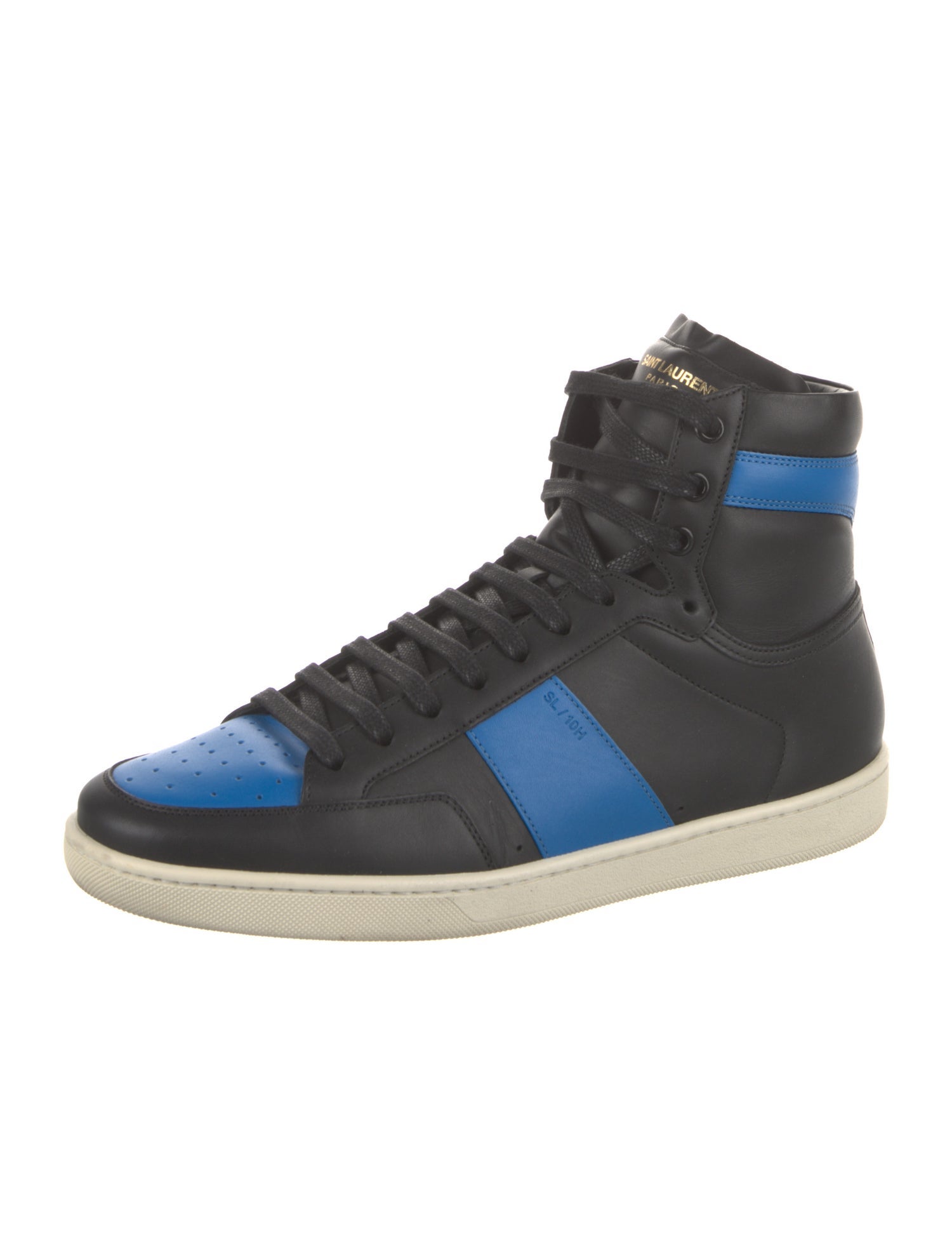 Saint Laurent Leather Colorblock Pattern Sneakers