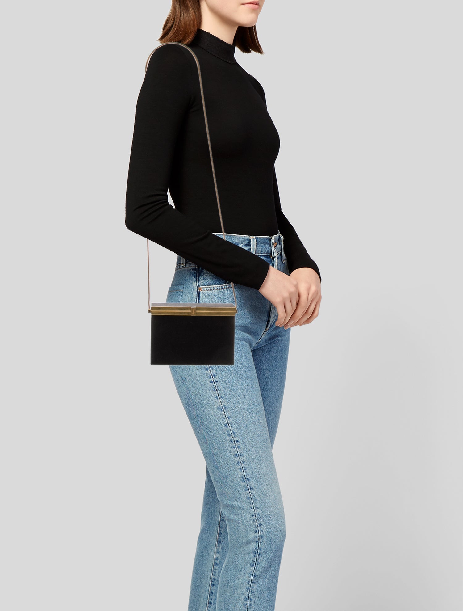 Saint Laurent Satin plexiglass minaudiere