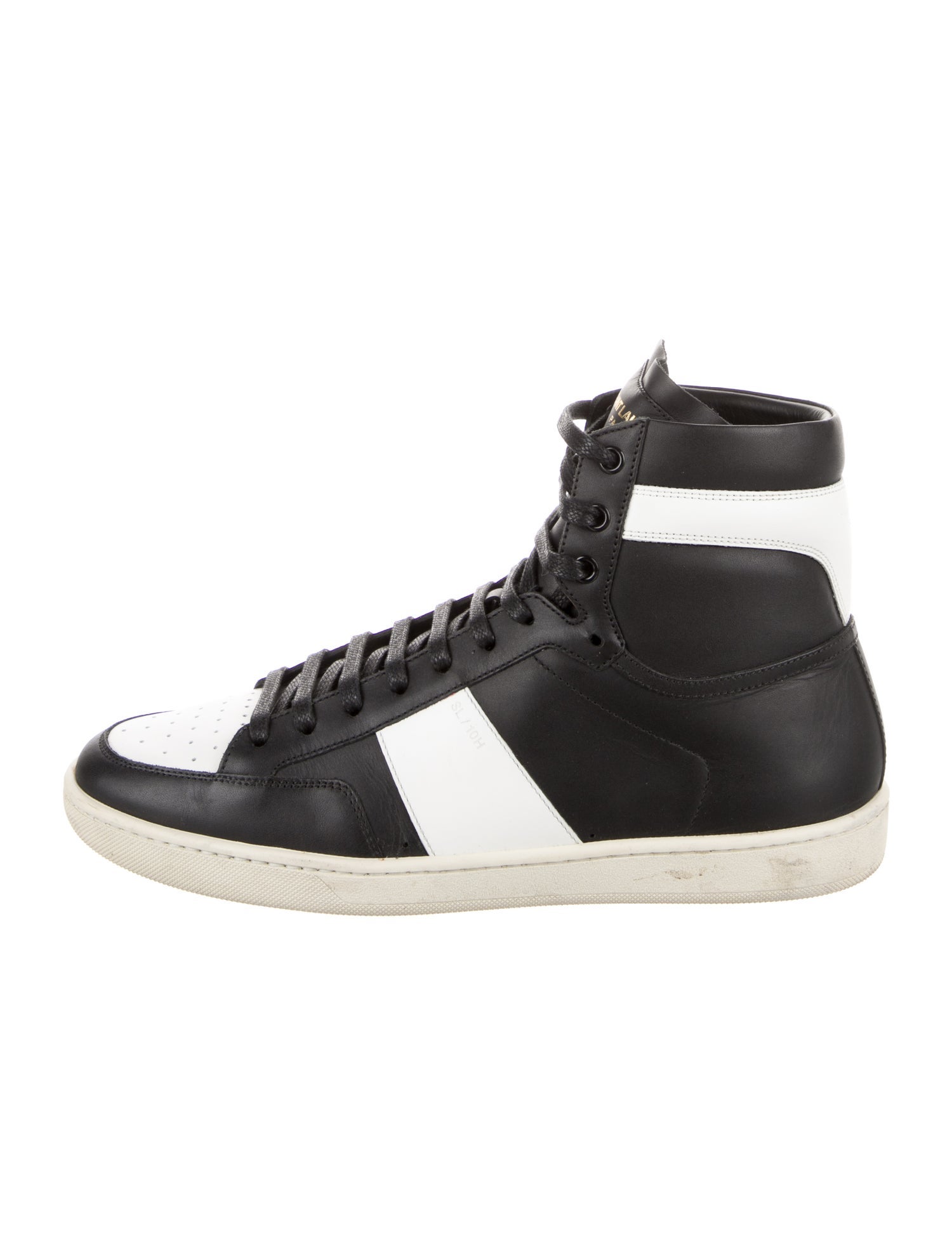 Saint Laurent Leather Colorblock Pattern Sneakers
