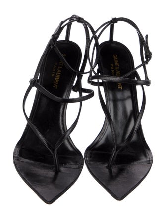 Saint Laurent Leather Slingback Sandals