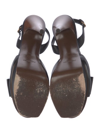 Saint Laurent Leather Slingback Sandals
