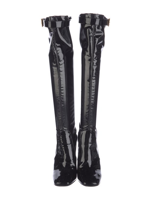 Saint Laurent Patent Leather Colorblock Pattern Sock Boots