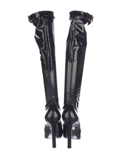 Saint Laurent Patent Leather Colorblock Pattern Sock Boots