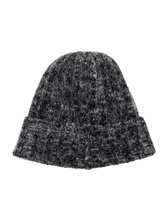 Saint Laurent Logo Plaque Knit Beanie