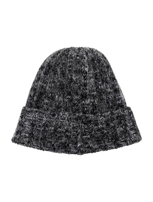 Saint Laurent Logo Plaque Knit Beanie