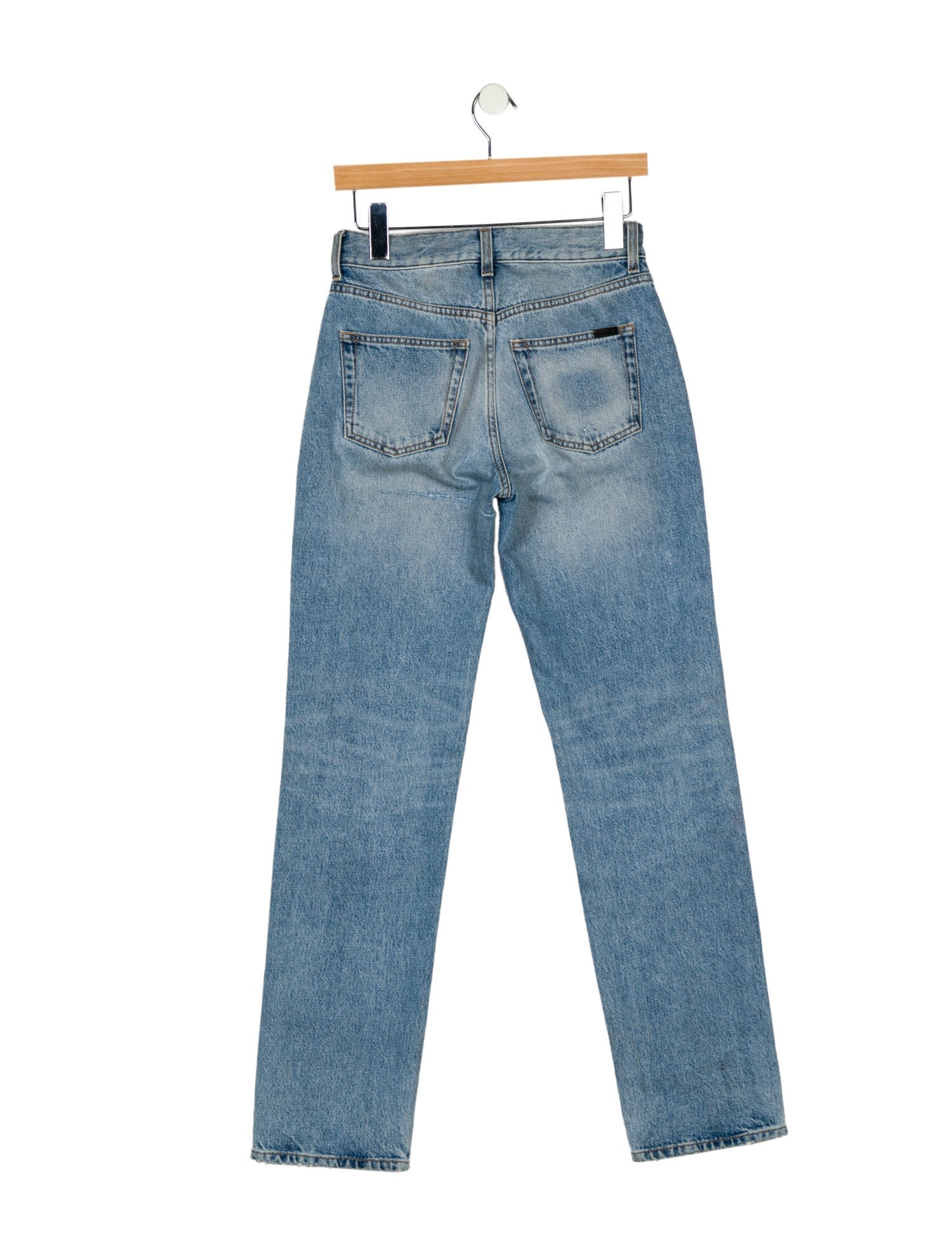 Saint Laurent Mid-Rise Straight Leg Jeans