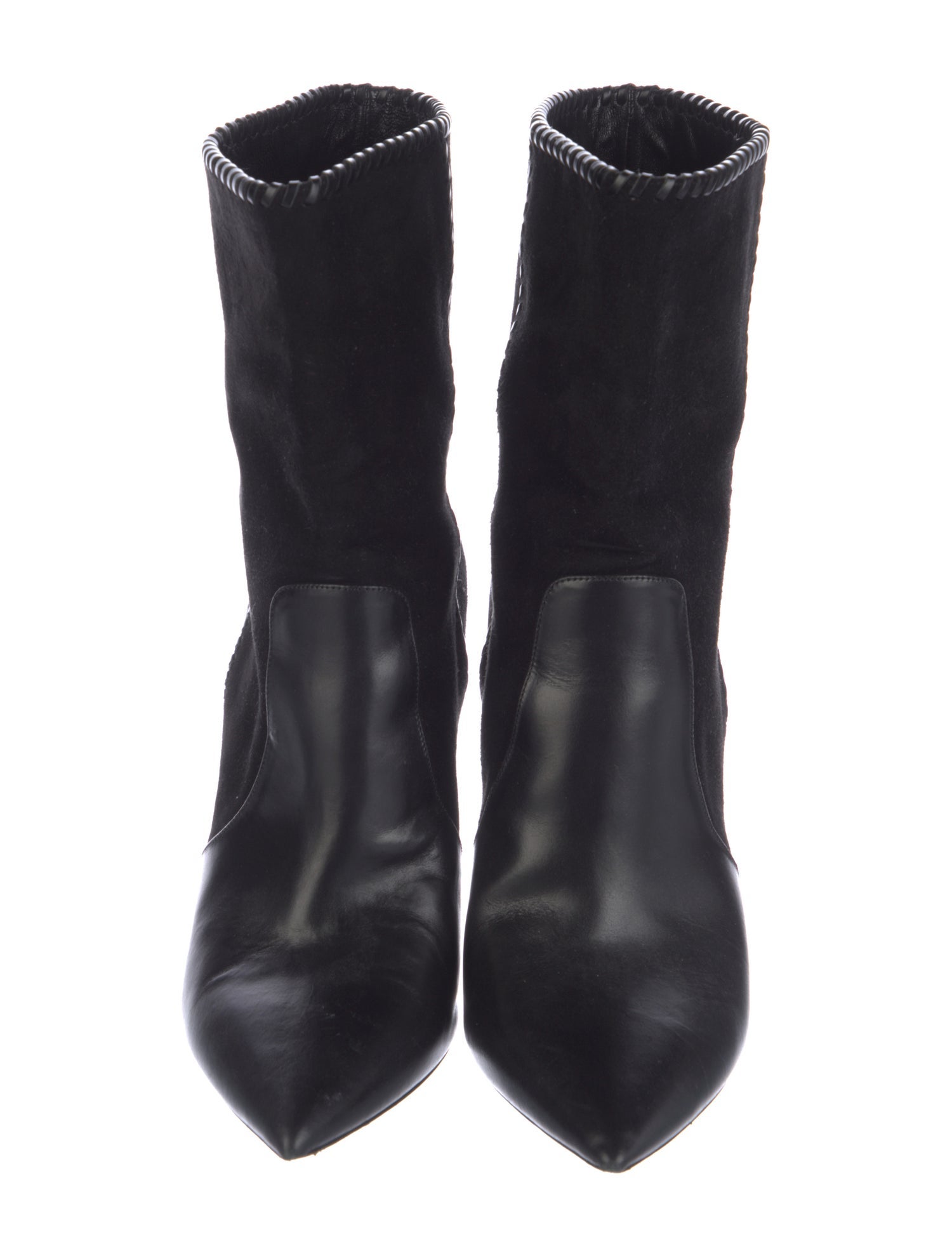 Saint Laurent Suede Whipstitch Trim Boots