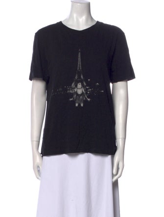 Saint Laurent Graphic Print Crew Neck T-Shirt