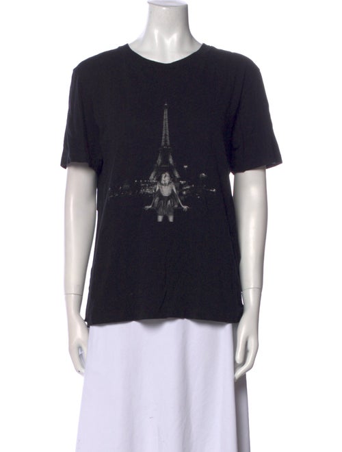 Saint Laurent Graphic Print Crew Neck T-Shirt