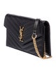 Saint Laurent Leather Cassandre Wallet on a Chain