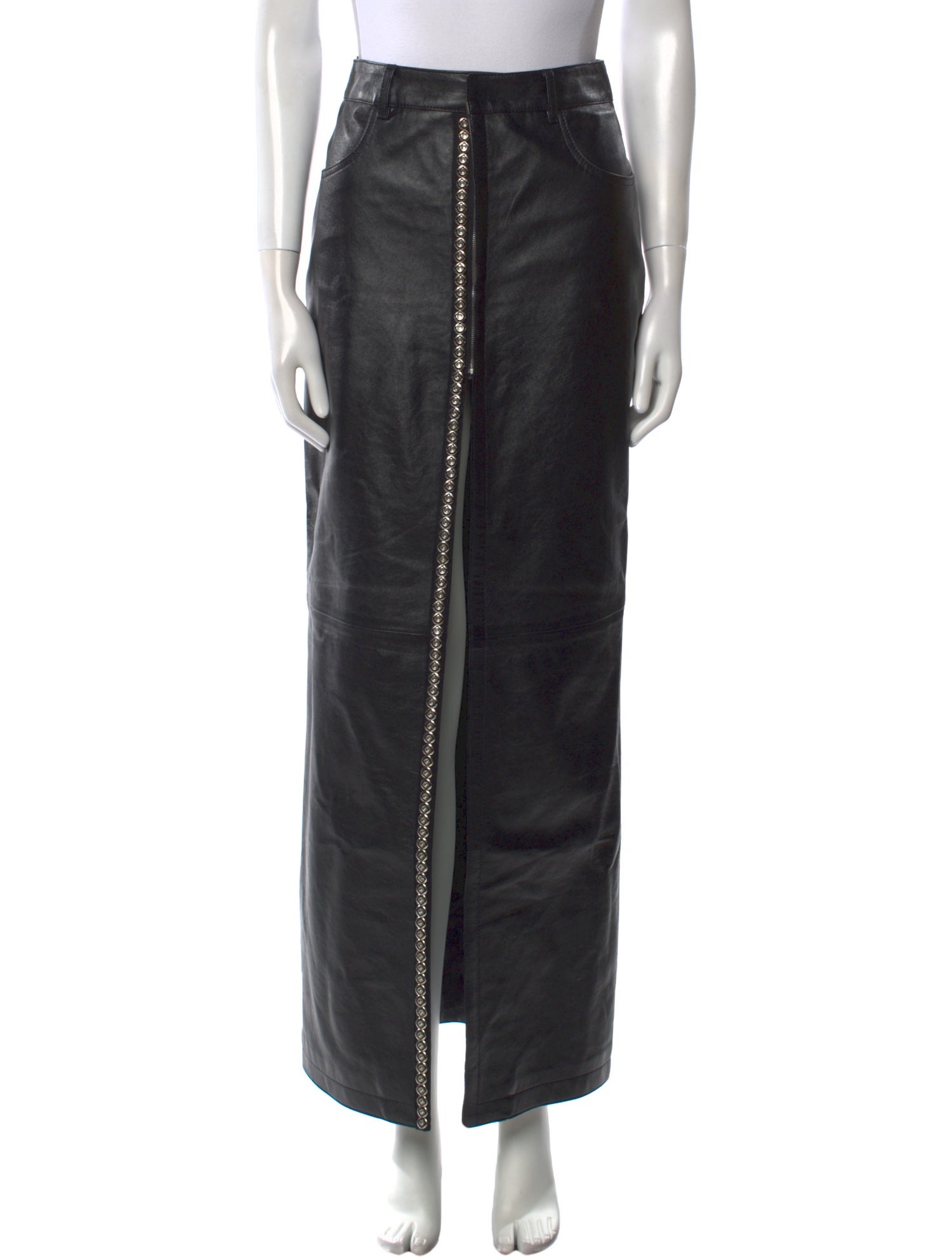 Saint Laurent Leather Long Skirt