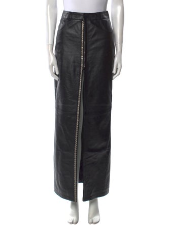 Saint Laurent Leather Long Skirt