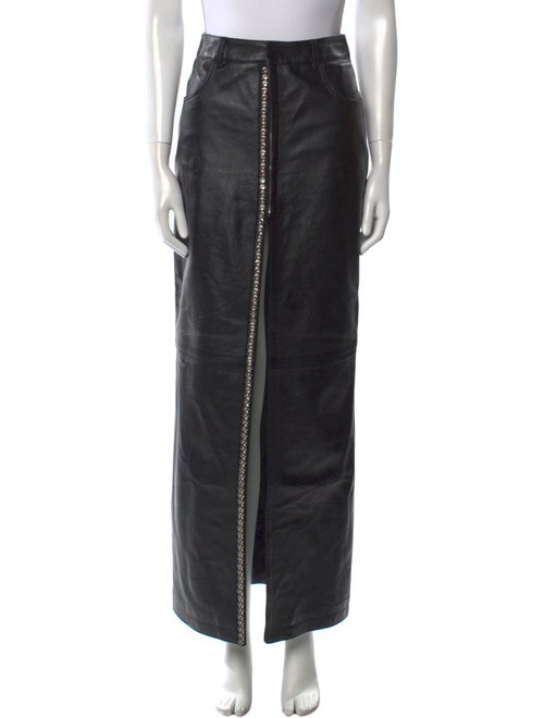 Saint Laurent Leather Long Skirt