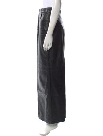 Saint Laurent Leather Long Skirt