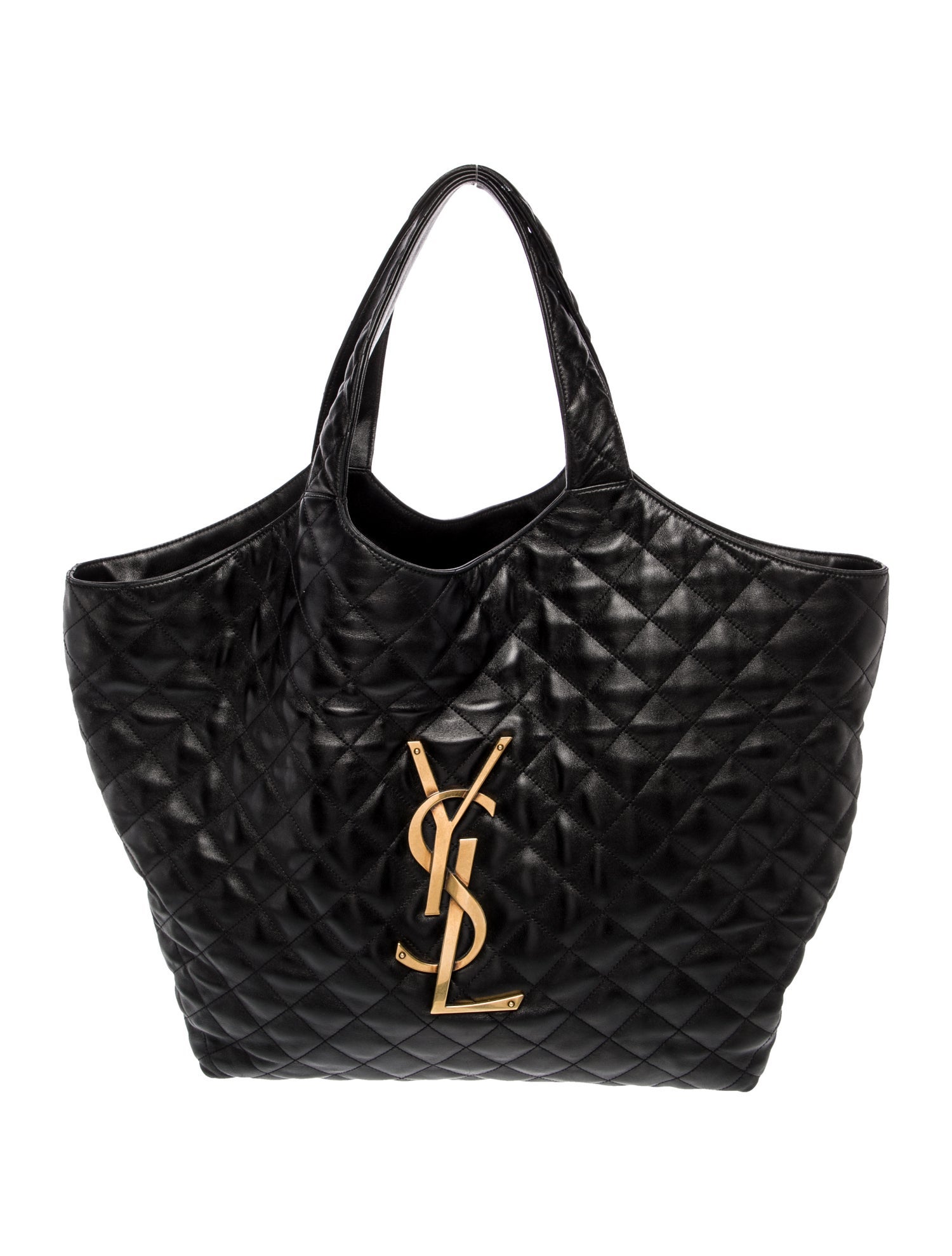 Saint Laurent Lambskin Monogram Carré-Quilt Matelassé ICare w/ Pouch Maxi 2022