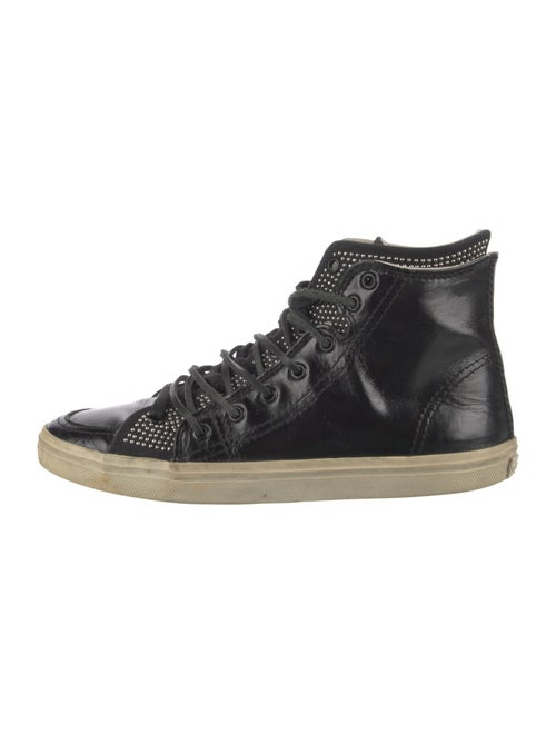 Saint Laurent Leather Studded Accents Sneakers