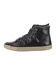 Saint Laurent Leather Studded Accents Sneakers
