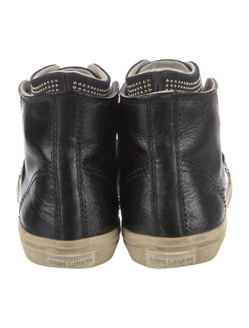 Saint Laurent Leather Studded Accents Sneakers