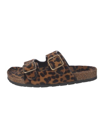 Saint Laurent Ponyhair Animal Print Slides