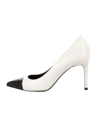 Saint Laurent Leather Colorblock Pattern Pumps