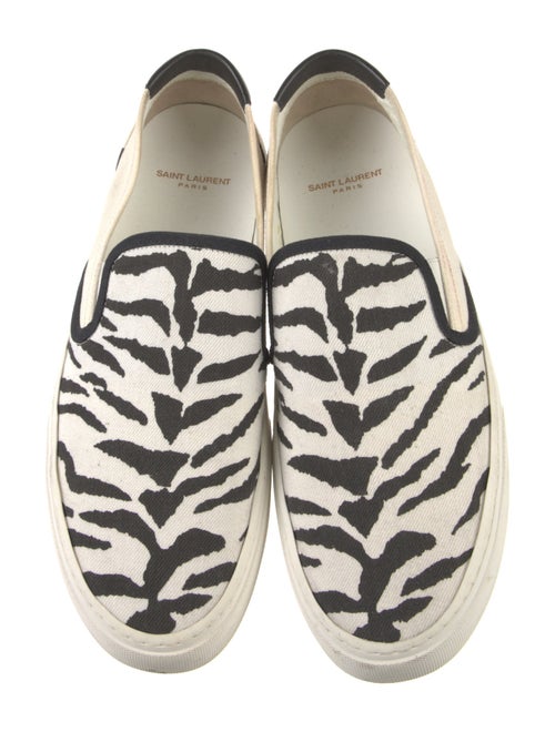 Saint Laurent Canvas Leather Trim Embellishment Boat Shoes