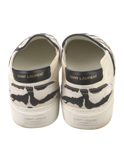 Saint Laurent Canvas Leather Trim Embellishment Boat Shoes