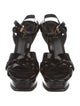 Saint Laurent Patent Leather T-Strap Sandals