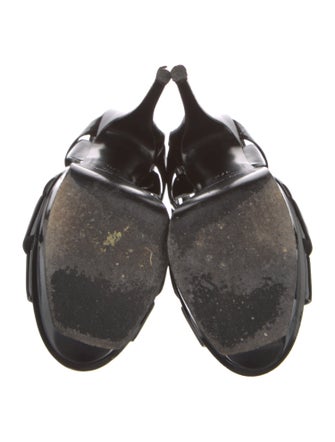 Saint Laurent Patent Leather T-Strap Sandals