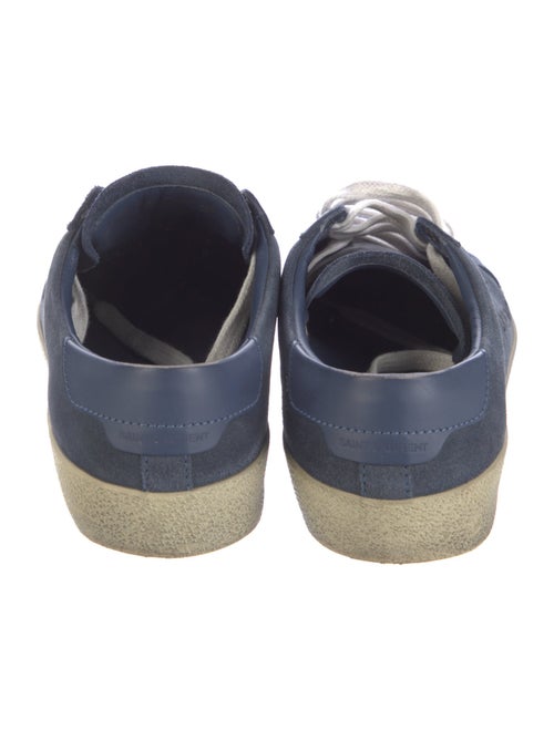 Saint Laurent Suede Embroidered Accent Sneakers