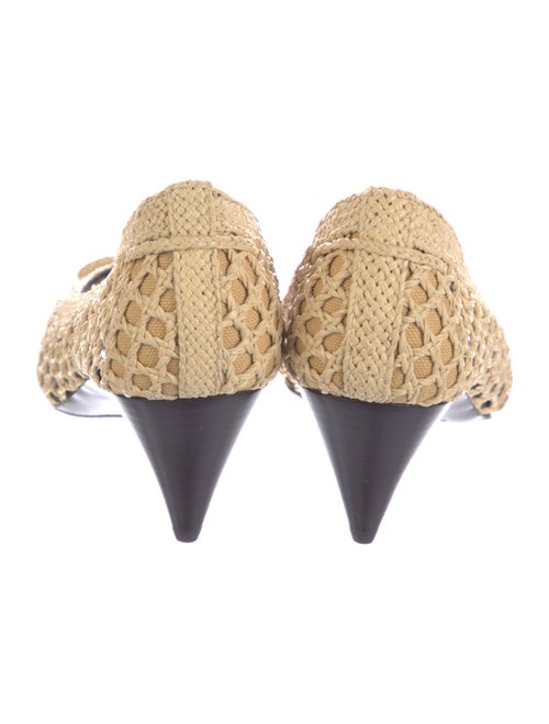 Saint Laurent Raffia Bow Accents Pumps
