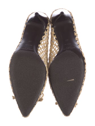 Saint Laurent Raffia Bow Accents Pumps
