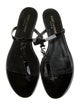 Saint Laurent Chevron Patent Leather T-Strap Sandals