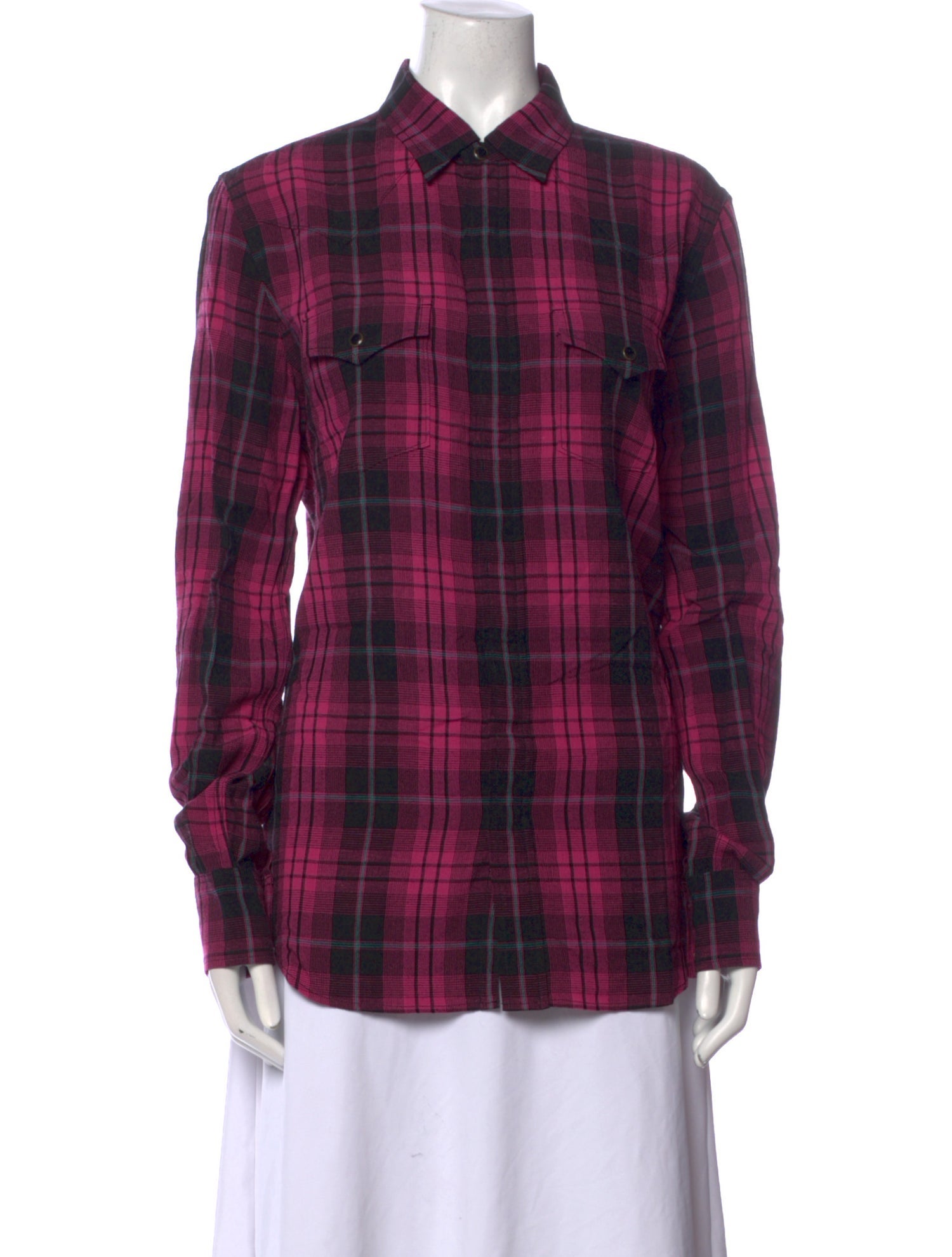 Saint Laurent 2020 Plaid Print Western Shirt w/ Tags