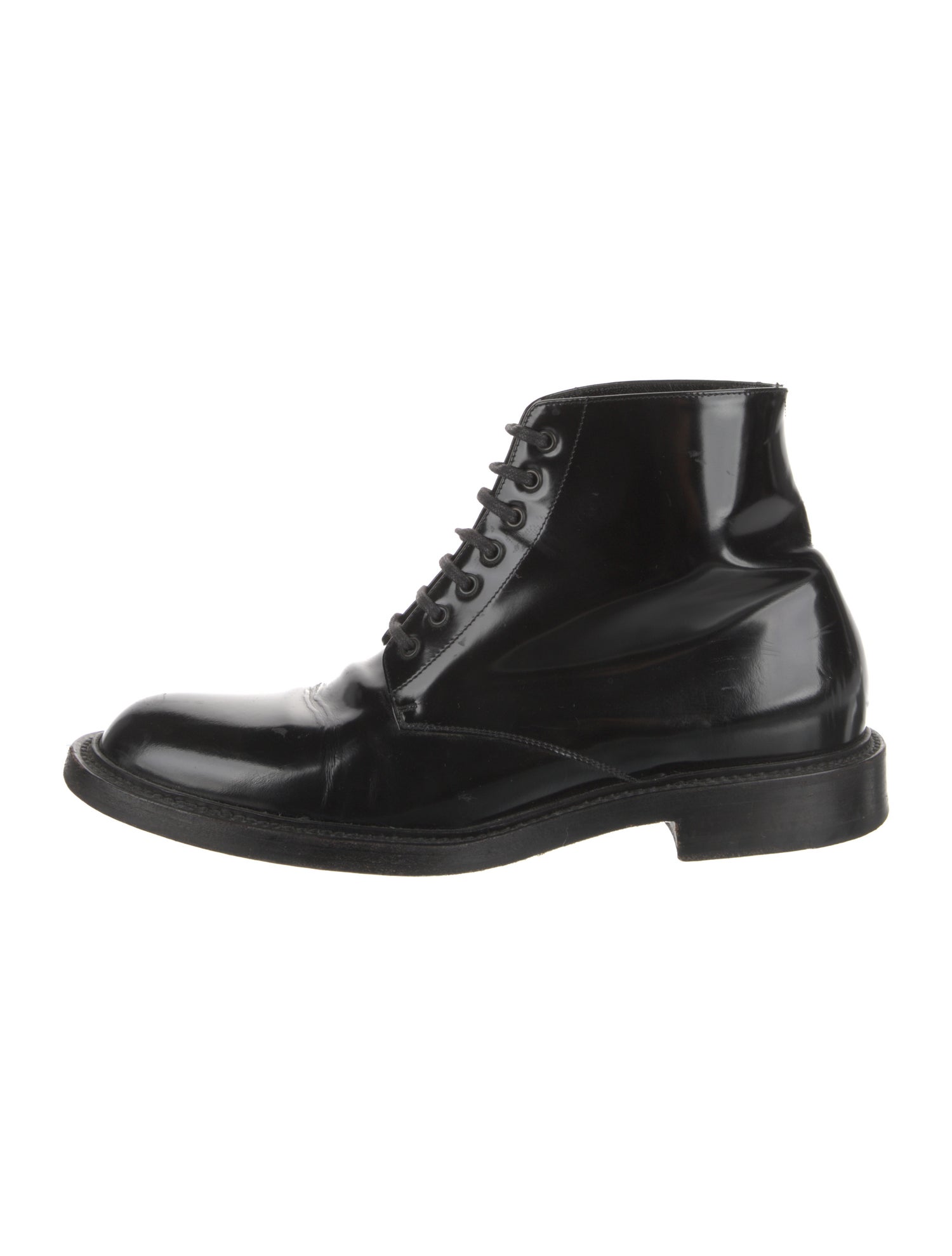 Saint Laurent Leather Lace-Up Boots
