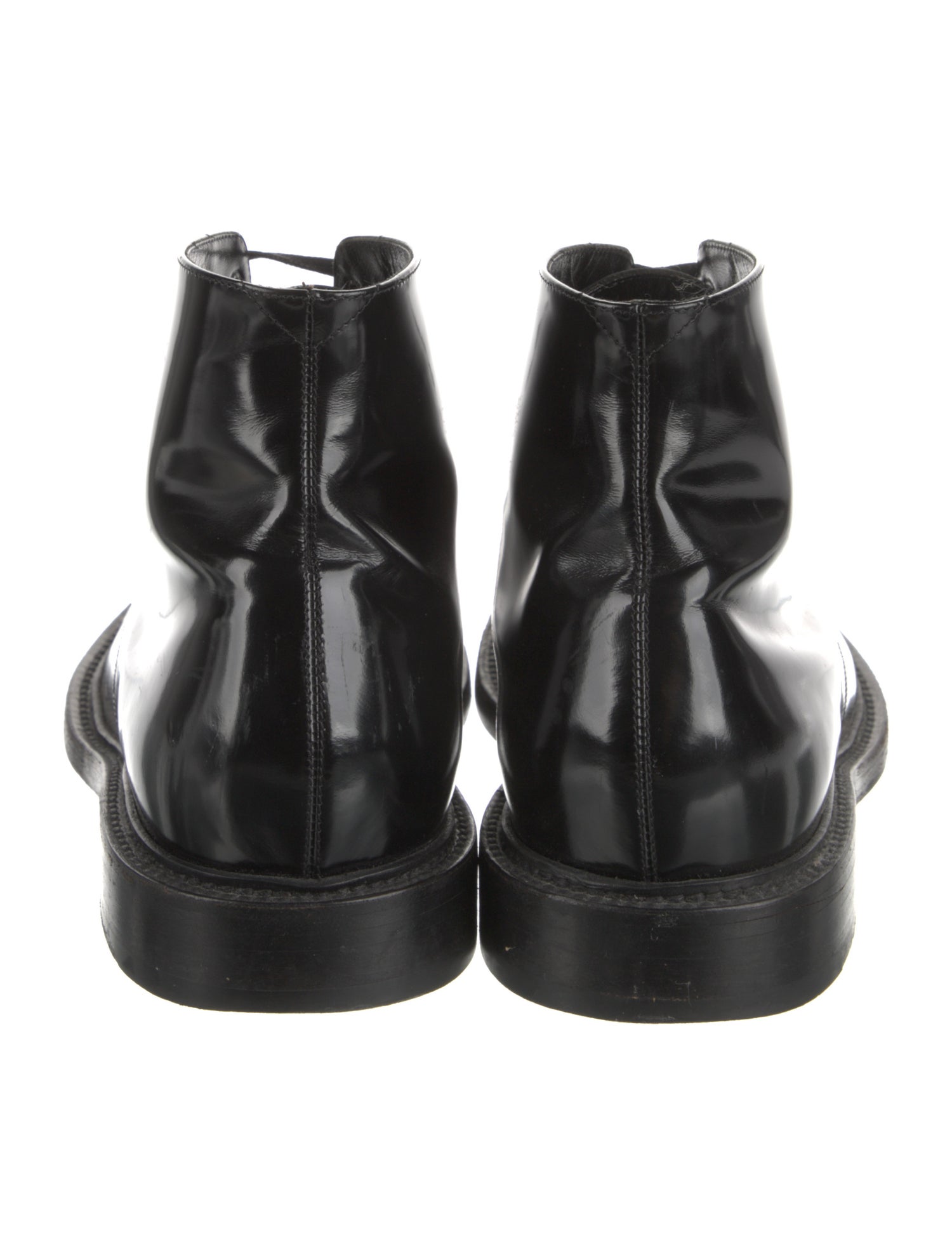 Saint Laurent Leather Lace-Up Boots