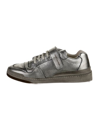 Saint Laurent Leather Distressed Accents Sneakers