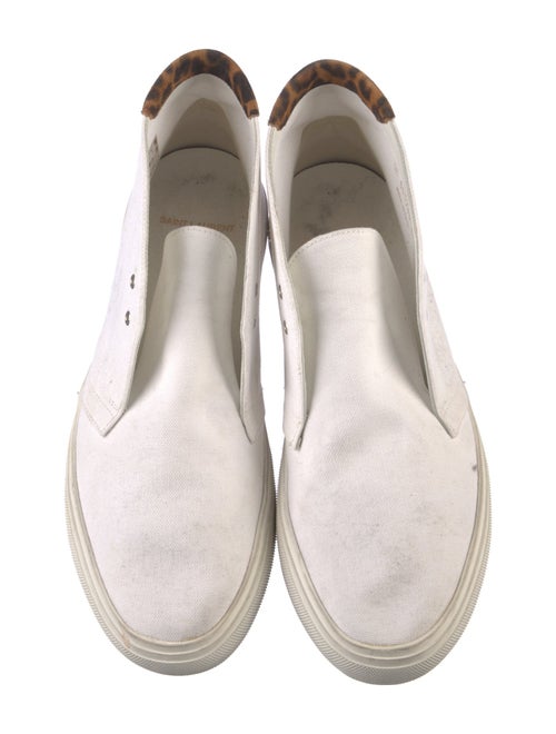 Saint Laurent Canvas Leather Trim Embellishment Sneakers