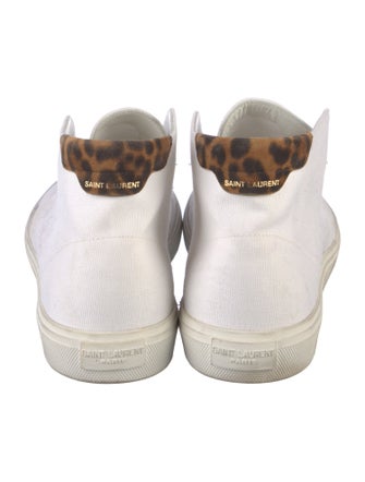 Saint Laurent Canvas Leather Trim Embellishment Sneakers