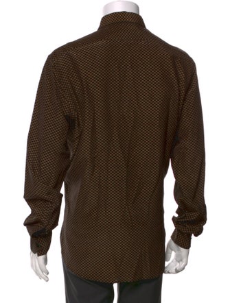 Saint Laurent Polka Dot Print Long Sleeve Dress Shirt