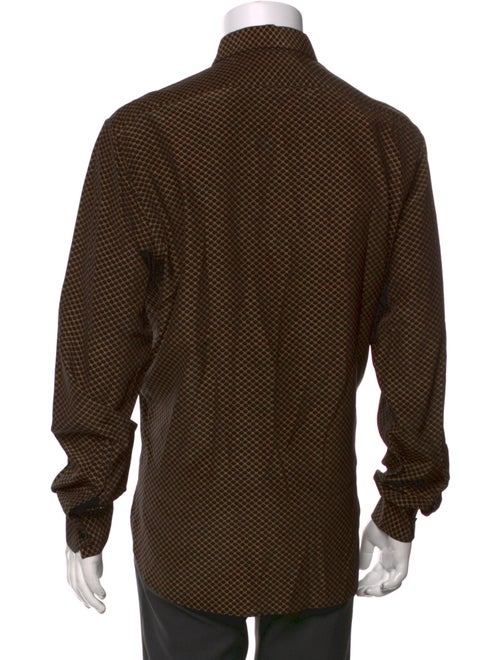 Saint Laurent Polka Dot Print Long Sleeve Dress Shirt