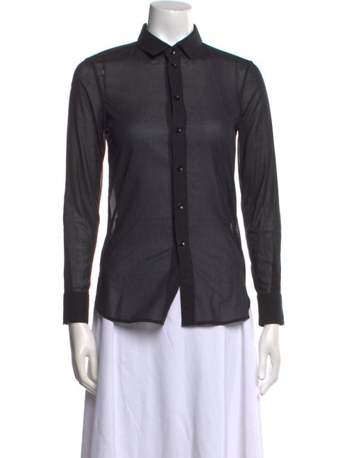 Saint Laurent Long Sleeve Button-Up Top