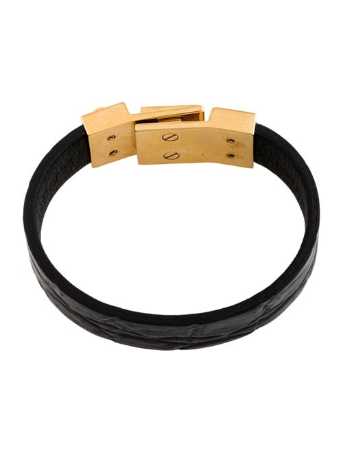Saint Laurent Embossed Leather Bracelet