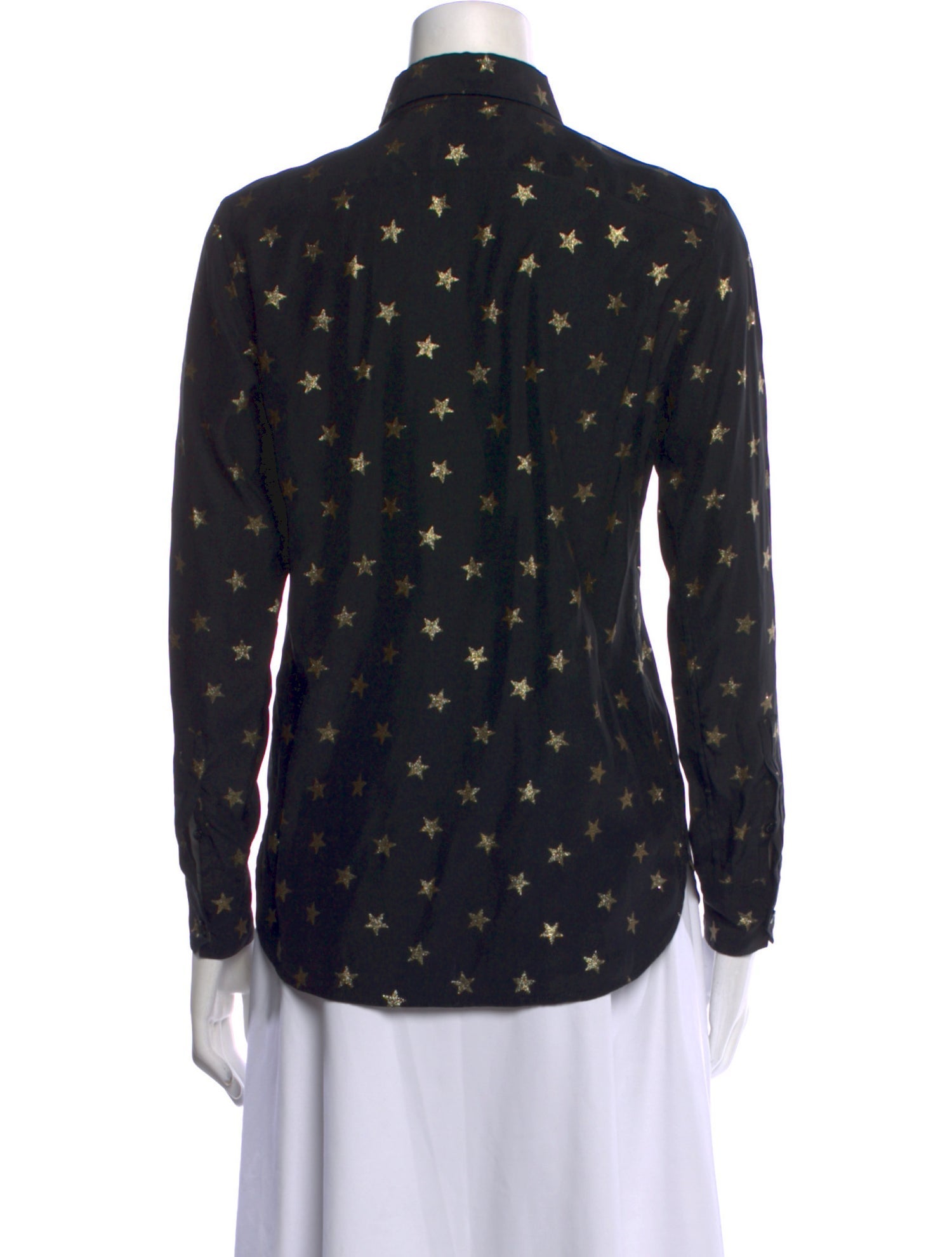 Saint Laurent Silk Printed Button-Up Top