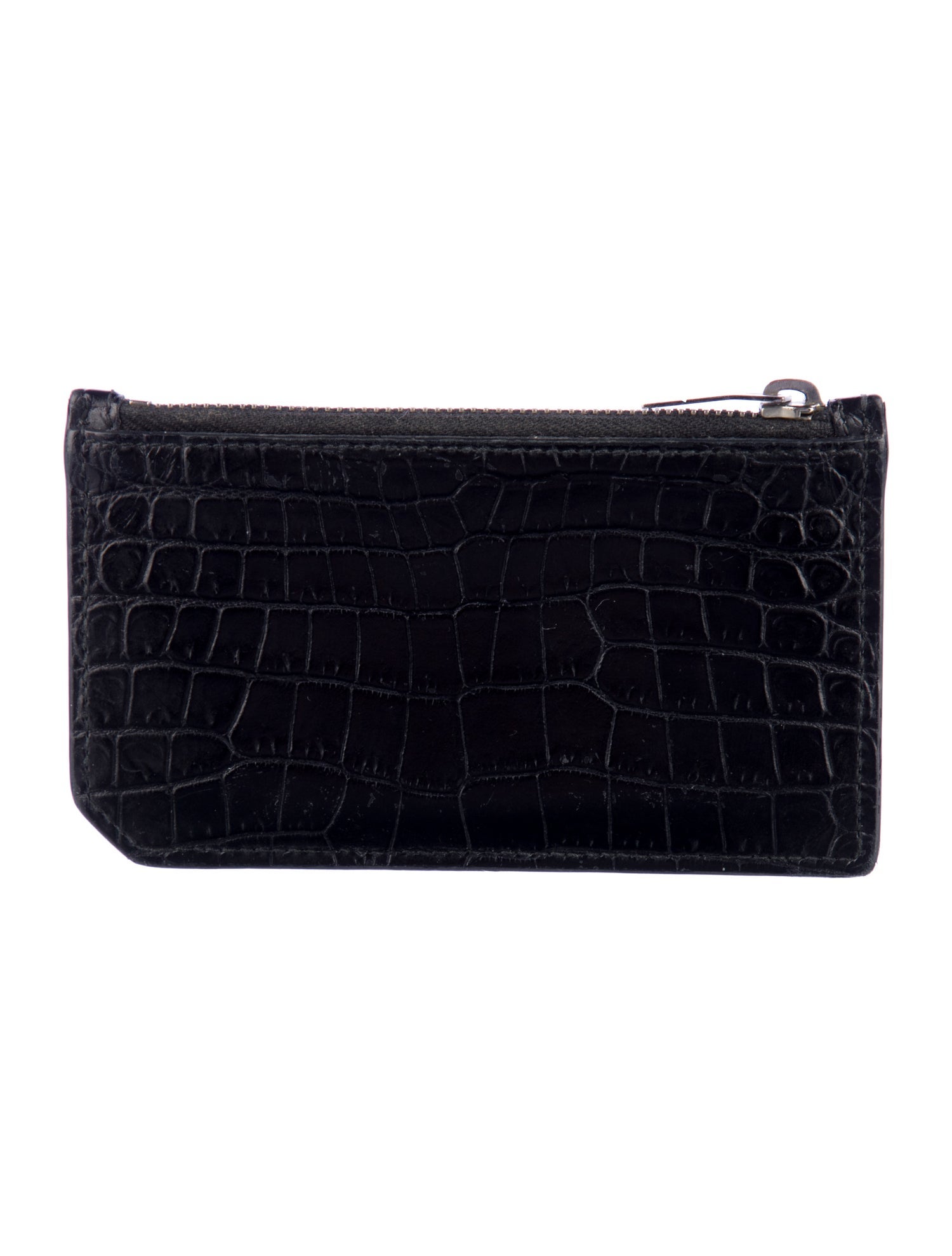 Saint Laurent Embossed Leather Animal Print Card Holder