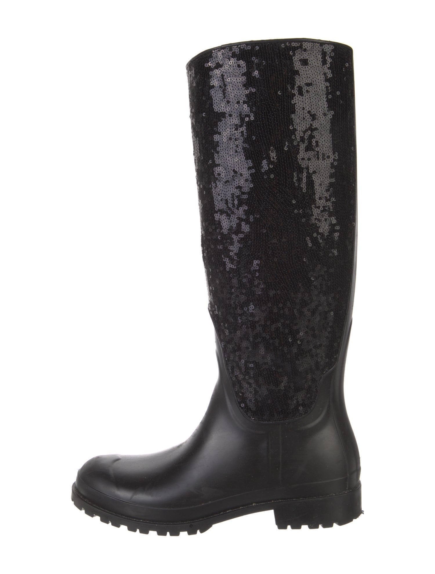 Saint Laurent Rubber Sequin Embellishments Rain Boots