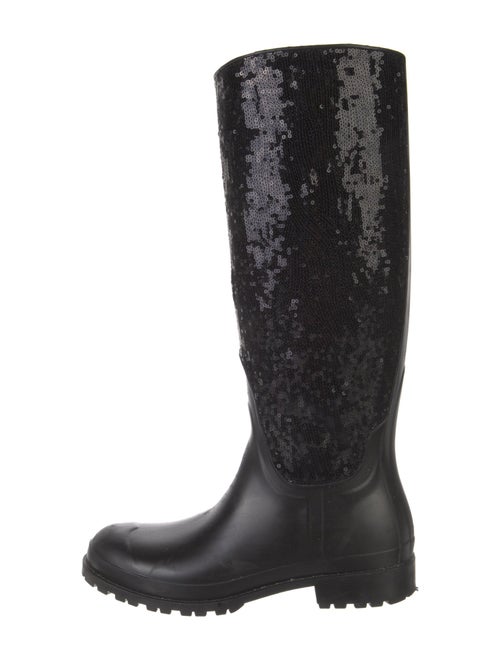 Saint Laurent Rubber Sequin Embellishments Rain Boots