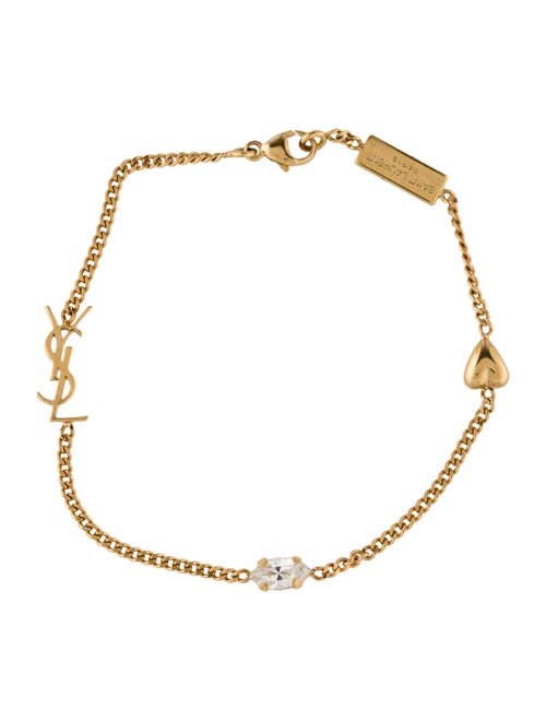 Saint Laurent Crystal Cassandre Bracelet