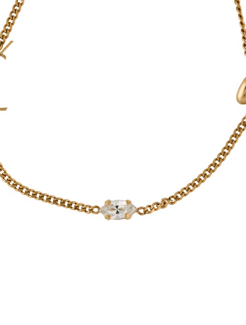 Saint Laurent Crystal Cassandre Bracelet