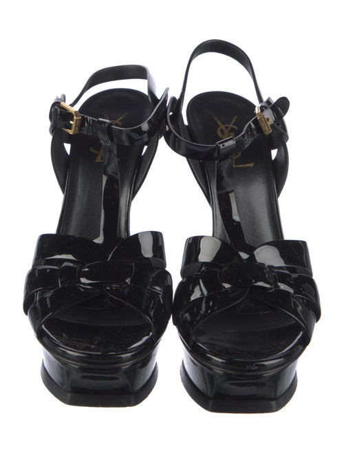 Saint Laurent Patent Leather T-Strap Sandals