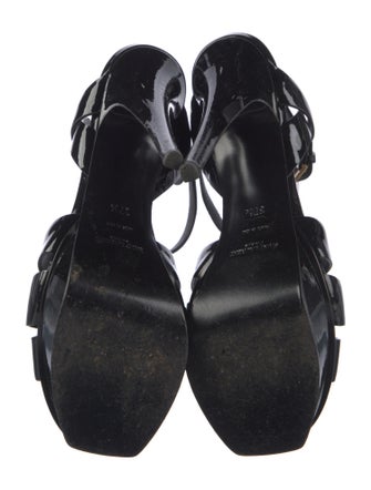 Saint Laurent Patent Leather T-Strap Sandals